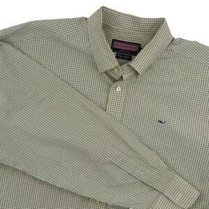 Vineyard Vines Whale Shirt Men's Long Sleeve Button Down Gingham Plaid‎